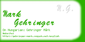 mark gehringer business card